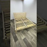 Кровать двуспальная Классика из массива сосны с высокой спинкой и ортопедическим основанием, 200х120 см (габариты 210х130), без шлифовки и покраски klasorto-spin120net