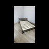 Кровать Мишка усиленная лакированная из массива сосны с основанием 180х200 цвет темный дуб 180mtemd
