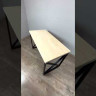 Стол кухонный Loft со столешницей из массива сосны 40 мм без покрытия и черными металлическими крестообразными ножками, 120х70х75 см 702-10004