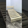 Кровать односпальная Мишка Компакт сосновая с реечным основанием, лакированная, 100х190 см mkompakt100lak-190