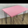Стол Loft из массива сосны 40 мм на Шпильках 120x60х75 цвет розовый офисный парта деревяная столешница прямоугольный письменный компьютерный 710-10005