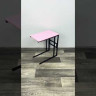 Стол прикроватный Loft со столешницей розового цвета из массива сосны и черными металлическими ножками, 55x35x60 см 720-10009